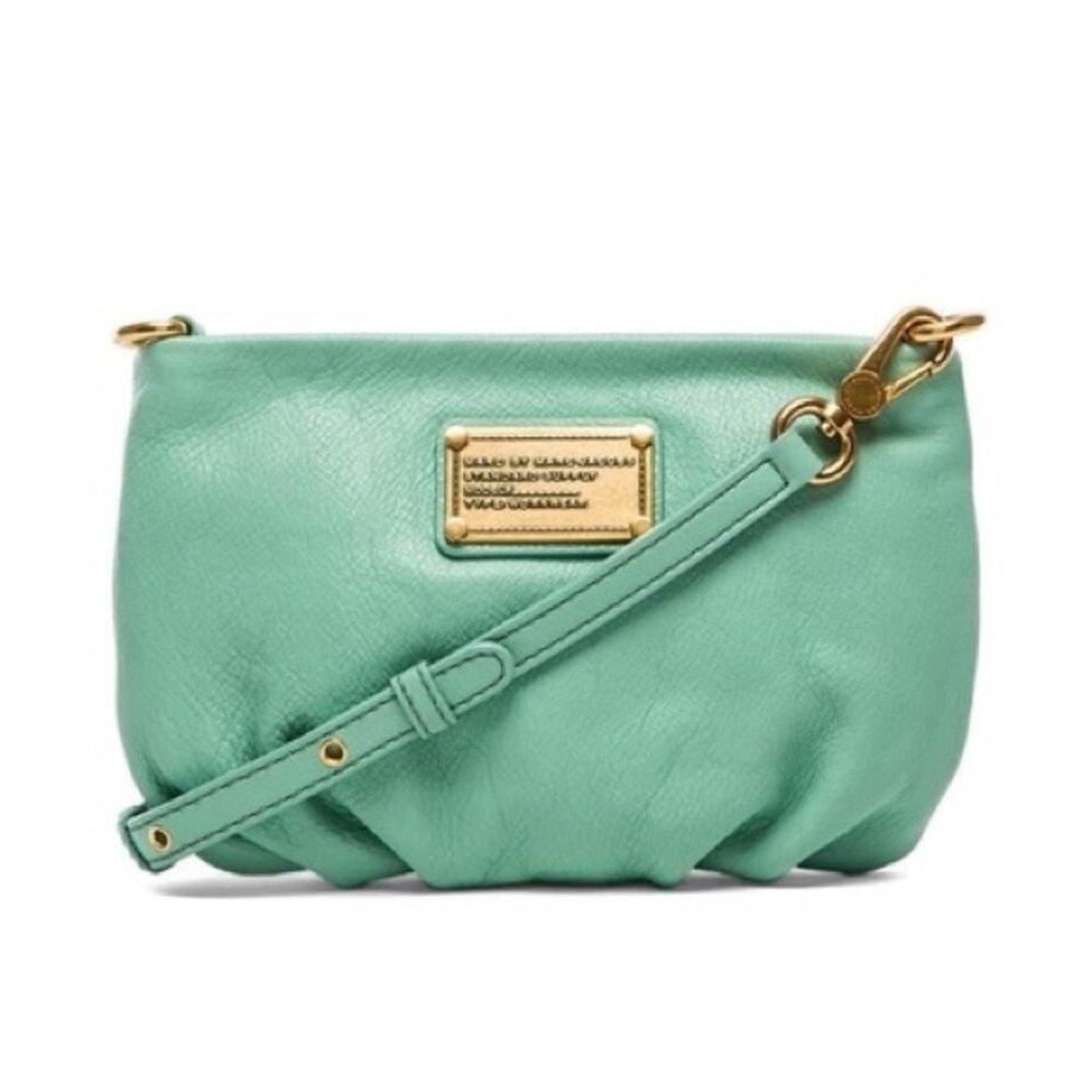 MARC JACOBS Mint Pebbled Leather Classic Q Percy Crossbody Bag